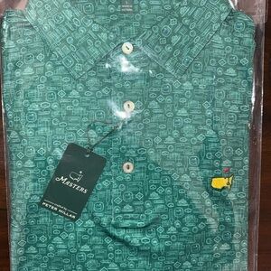 2025 Masters Peter Millar Golf Polo - Green Signboard Print - Size L